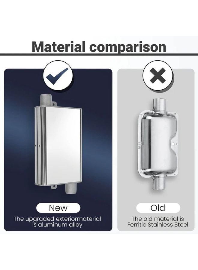 Silvery Aluminum Alloy Muffler For Diesel Air Heater Exhaust Pipe Noise Reduction - Image 5